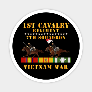 7th Squadron, 1st Cavalry Regiment - Vietnam War wt 2 Cav Riders and VN SVC X300 Magnet